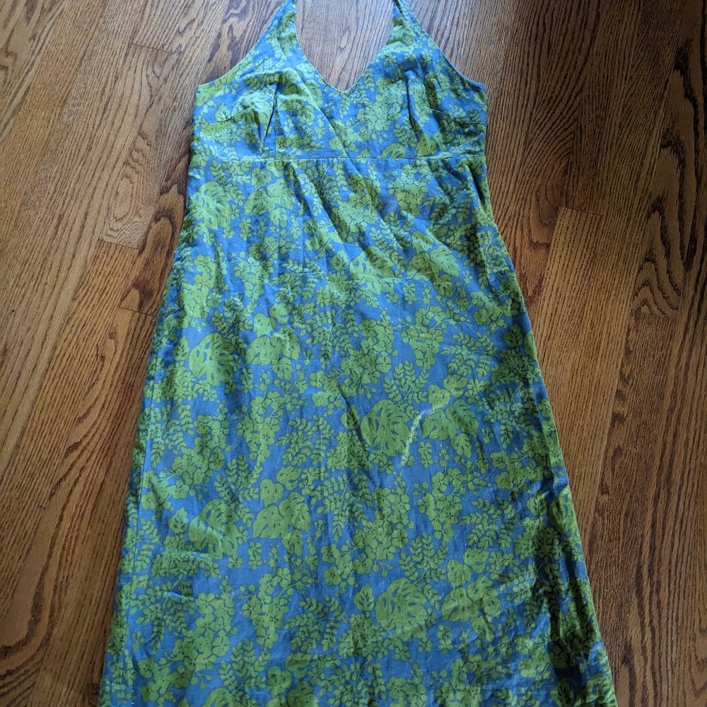 J. Crew Marielle Gray Green Floral 100% Cotton Dress Szie 10